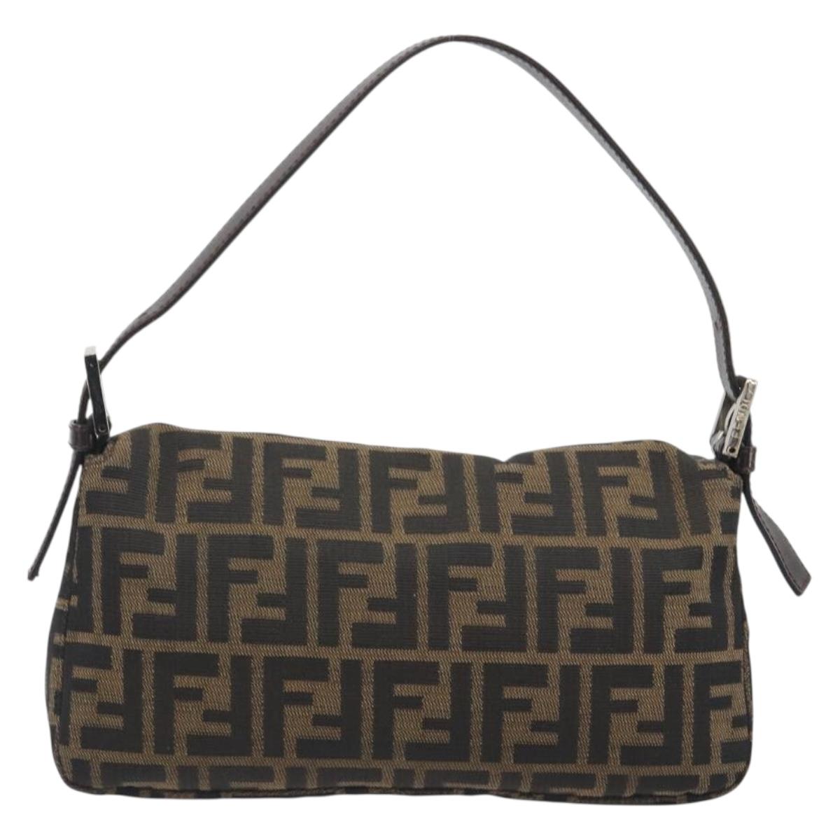 FENDI Zucca Canvas Baguette Bag Marrone Argento Originale | Mamma Baguette