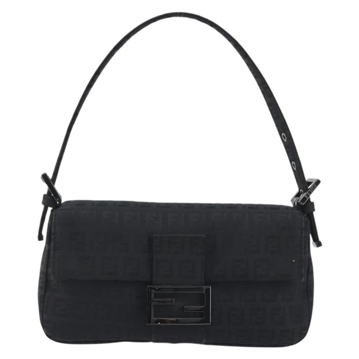 FENDI Zucchino Canvas Baguette Bag Nera Originale | Mamma Baguette 8BR000