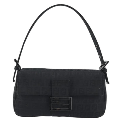 FENDI Zucchino Canvas Baguette Bag Nera Originale | Mamma Baguette 8BR000