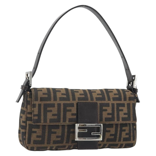 FENDI Zucca Canvas Baguette Bag Marrone Argento Originale | Mamma Baguette