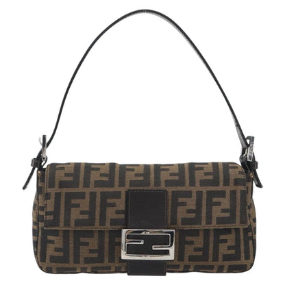 FENDI Zucca Canvas Baguette Bag Marrone Argento Originale | Mamma Baguette