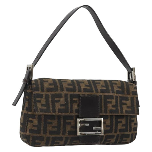 FENDI Zucca Canvas Baguette Bag Marrone Argento Originale | Borsa Vintage