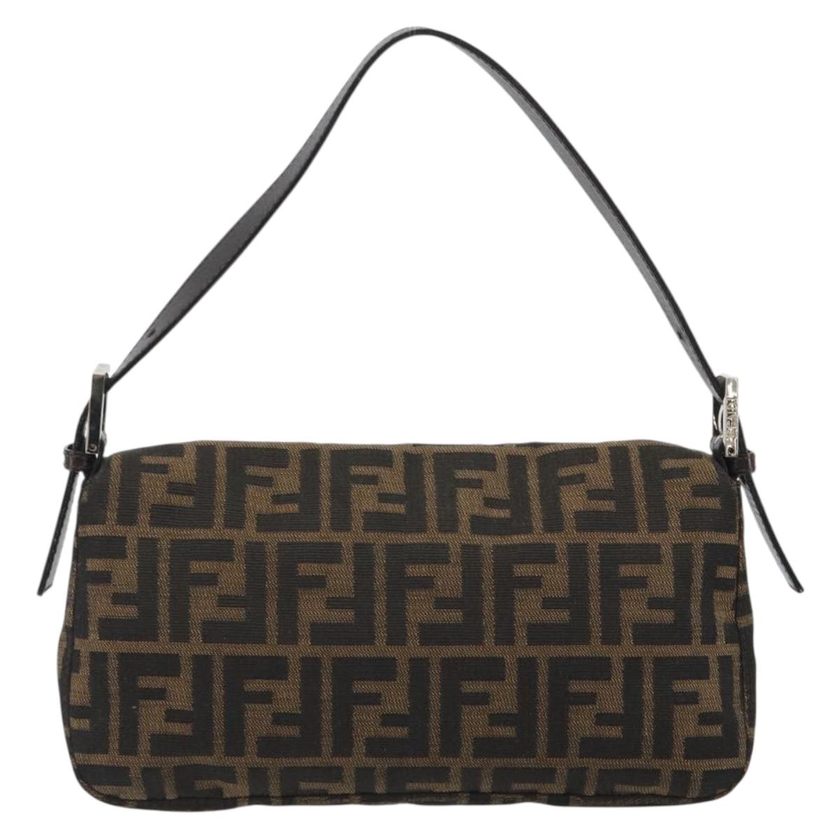 FENDI Zucca Canvas Baguette Bag Marrone Argento Originale | Borsa Vintage