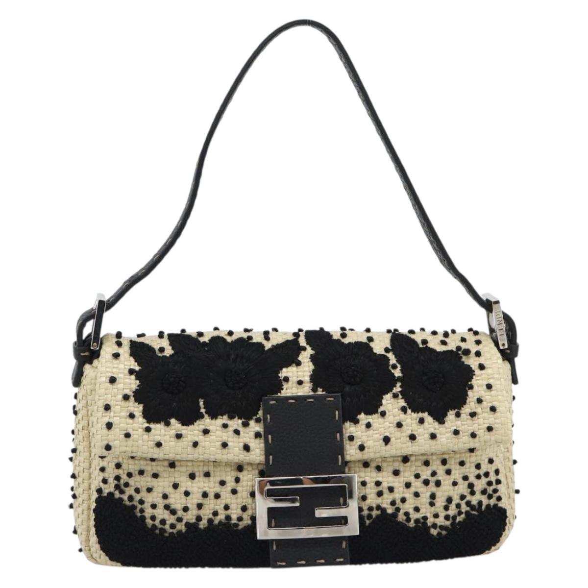 FENDI Selleria Ricamo Floreale Baguette Bag Beige Originale | 8BR101