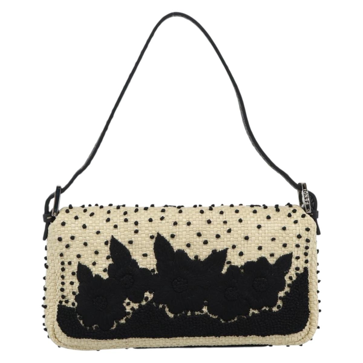 FENDI Selleria Ricamo Floreale Baguette Bag Beige Originale | 8BR101