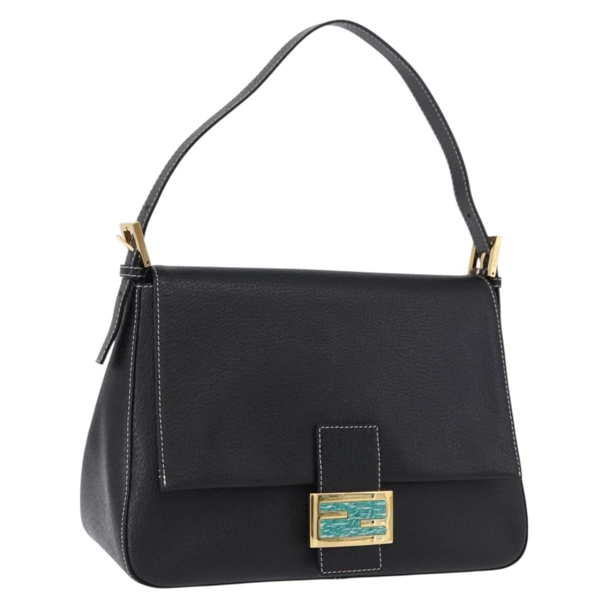 FENDI Mamma Baguette Bag Pelle Nera Originale | Borsa Vintage Oro