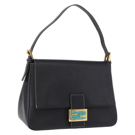 FENDI Mamma Baguette Bag Pelle Nera Originale | Borsa Vintage Oro