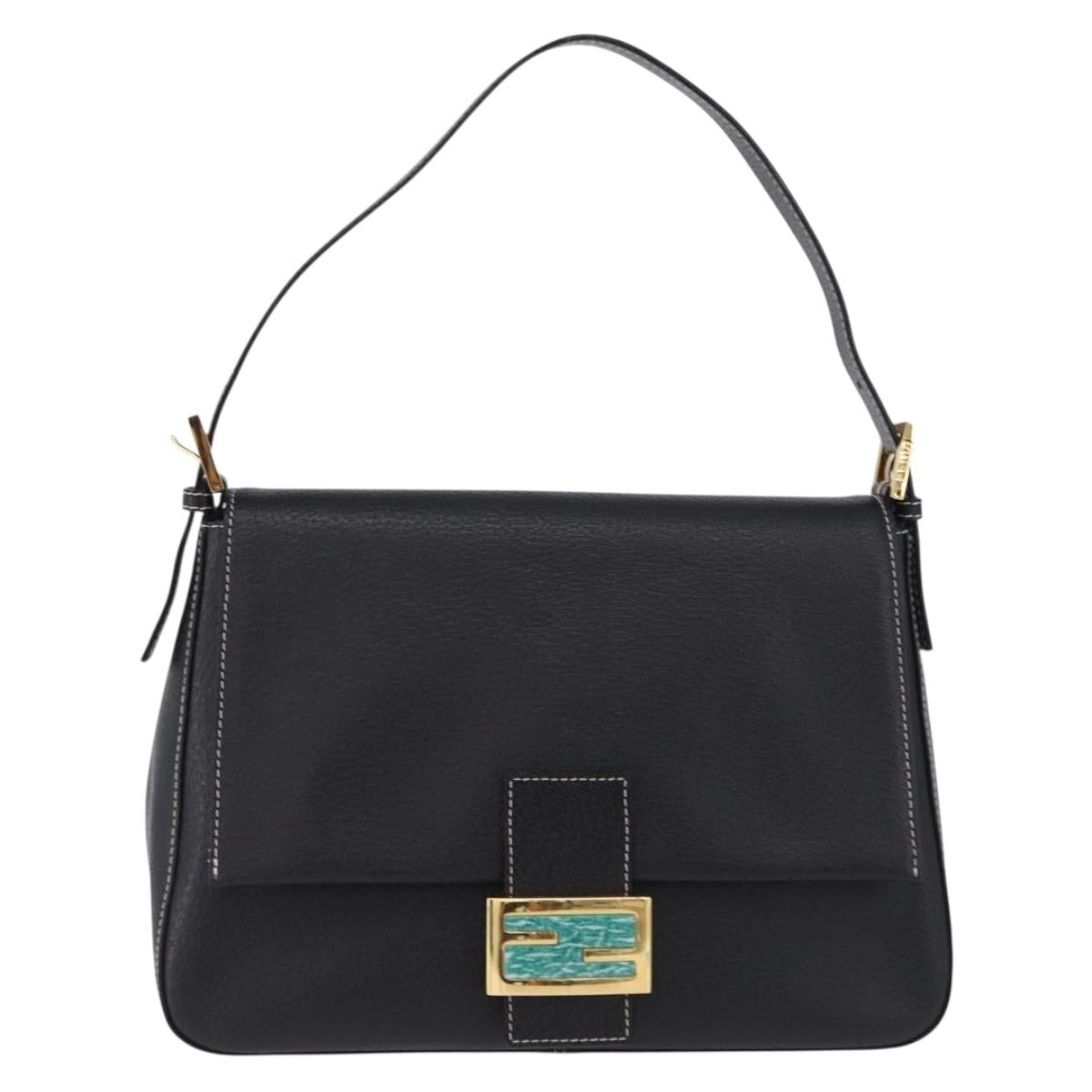 FENDI Mamma Baguette Bag Pelle Nera Originale | Borsa Vintage Oro