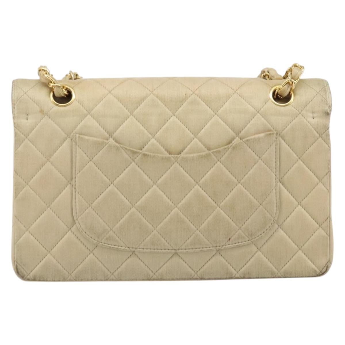 CHANEL Double Flap Matelasse 25 Bag Raso Beige Originale | Catena Oro