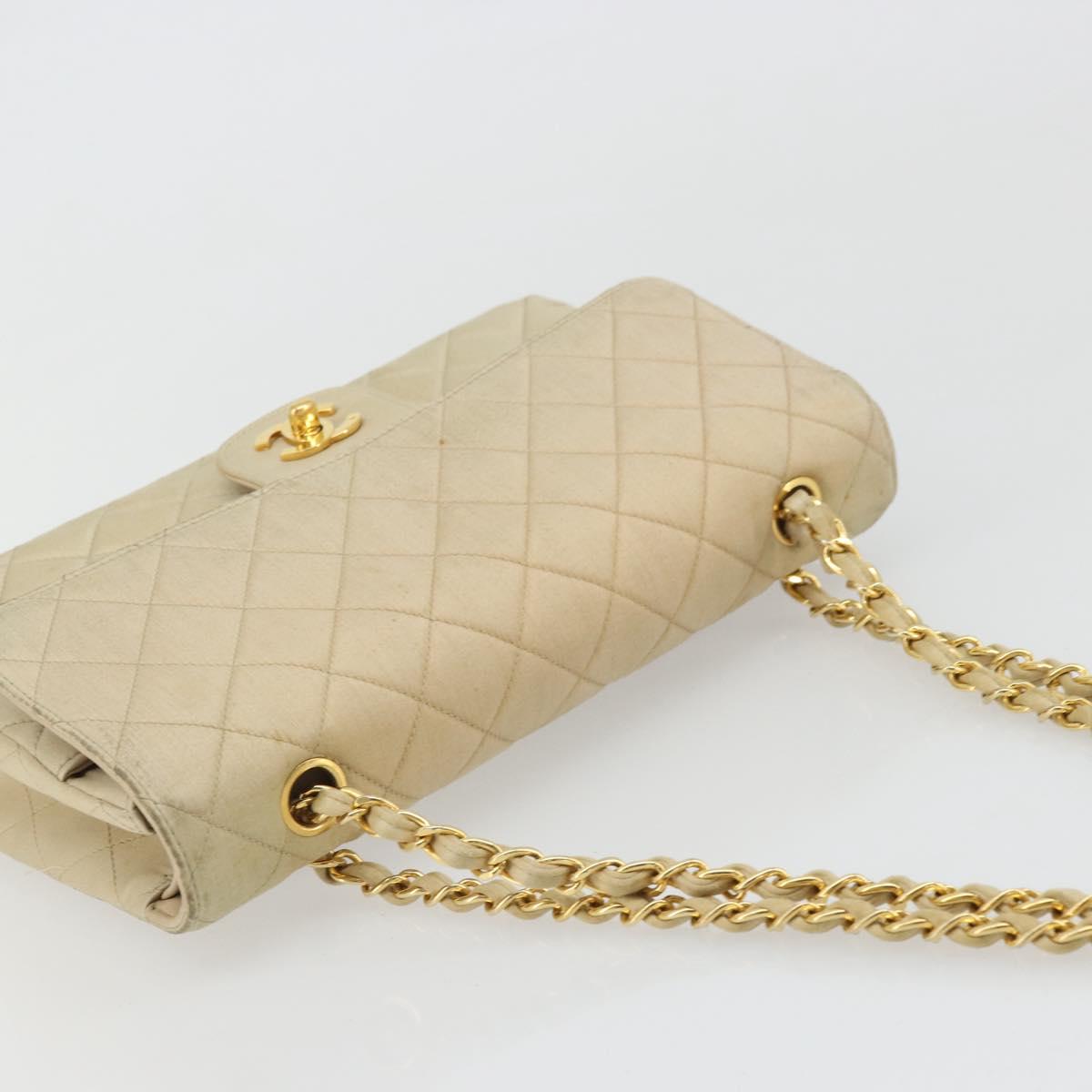 CHANEL Double Flap Matelasse 25 Bag Raso Beige Originale | Catena Oro
